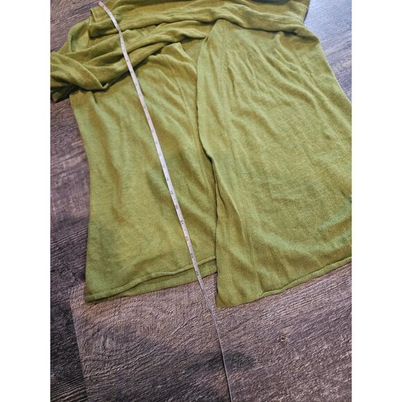 Lafayette 148 open front drapy cardigan green linen medium - Picture 5 of 6